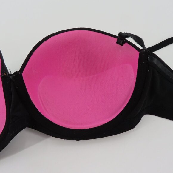 PINK Victorias Secret 32DD Wear Everywhere Multiway Push Up Black Bra Underwire - Picture 9 of 15